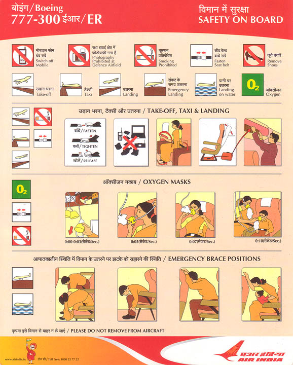 Airline Safety Card For air india boeing 777300er.jpg
